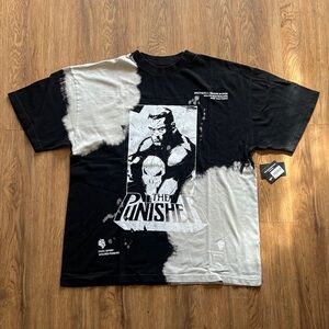 Darc Sport Marvel Hero Elite Series Punisher Graphic T-Shirt Black Acid Wash